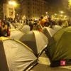  Tendopoli notturna dei manifestanti Porta Pia